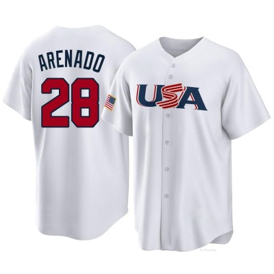 Youth Nolan Arenado St. Louis Cardinals Replica White USA Baseball 2023 World Baseball Classic Jersey