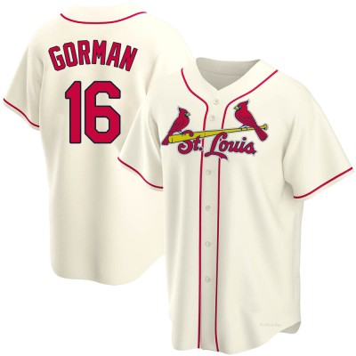 Youth Nolan Gorman St. Louis Cardinals Replica Cream Alternate Jersey