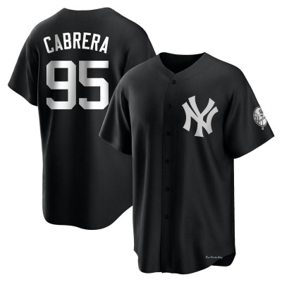 Youth Oswaldo Cabrera New York Yankees Replica Black/White Jersey