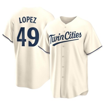 Youth Pablo Lopez Minnesota Twins Replica Cream Alternate Jersey