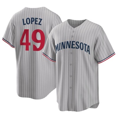 Youth Pablo Lopez Minnesota Twins Replica Gray Road Jersey