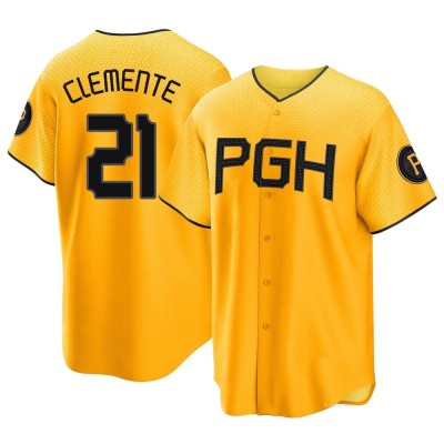 Youth Roberto Clemente Pittsburgh Pirates Replica Gold 2023 City Connect Jersey