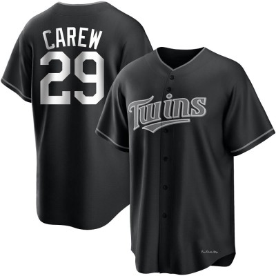 Youth Rod Carew Minnesota Twins Replica Black/White Jersey