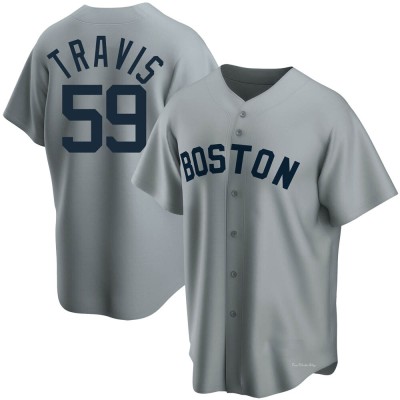 Youth Sam Travis Boston Red Sox Replica Gray Road Cooperstown Collection Jersey