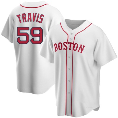 Youth Sam Travis Boston Red Sox Replica White Alternate Jersey