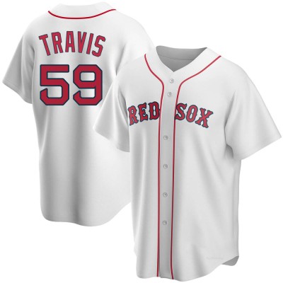 Youth Sam Travis Boston Red Sox Replica White Home Jersey