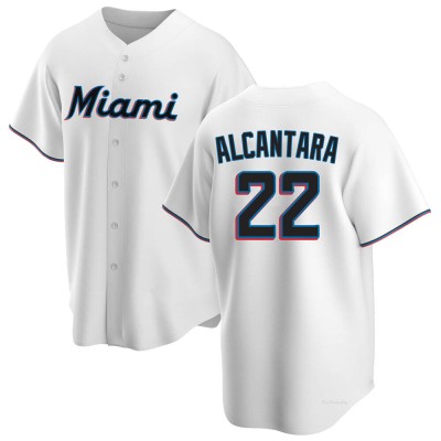 Youth Sandy Alcantara Miami Marlins Replica White Home Jersey