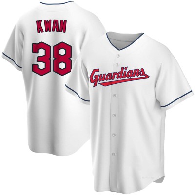 Youth Steven Kwan Cleveland Guardians Replica White Home Jersey