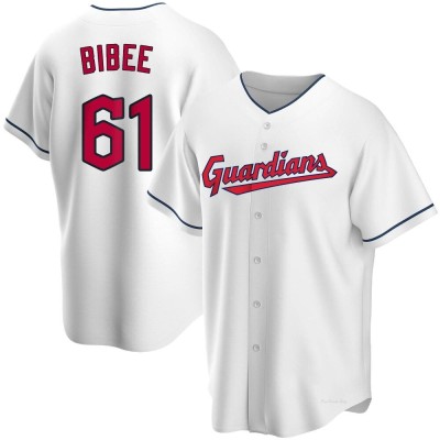 Youth Tanner Bibee Cleveland Guardians Replica White Home Jersey