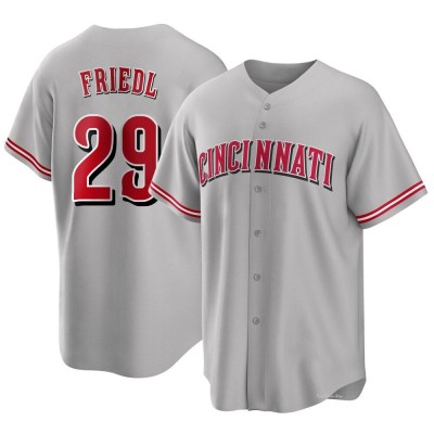 Youth TJ Friedl Cincinnati Reds Replica Gray Road Jersey