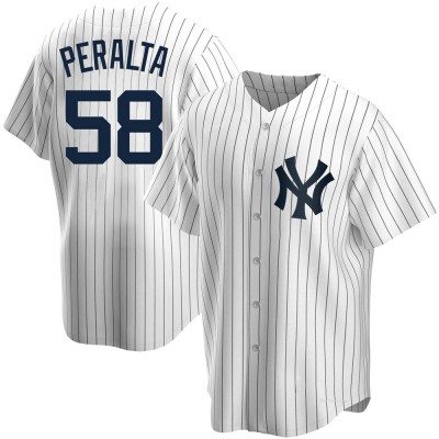 Youth Wandy Peralta New York Yankees Replica White Home Jersey