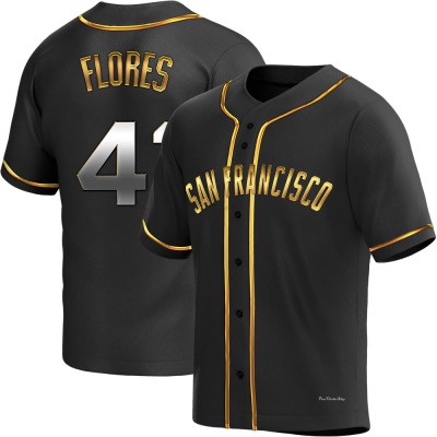 Youth Wilmer Flores San Francisco Giants Replica Black Golden Alternate Jersey