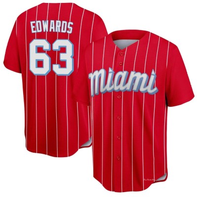 Youth Xavier Edwards Miami Marlins Replica Red 2021 City Connect Jersey