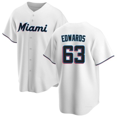 Youth Xavier Edwards Miami Marlins Replica White Home Jersey