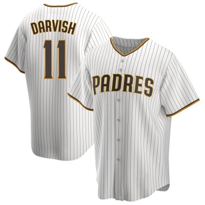 Youth Yu Darvish San Diego Padres Replica White/Brown Home Jersey